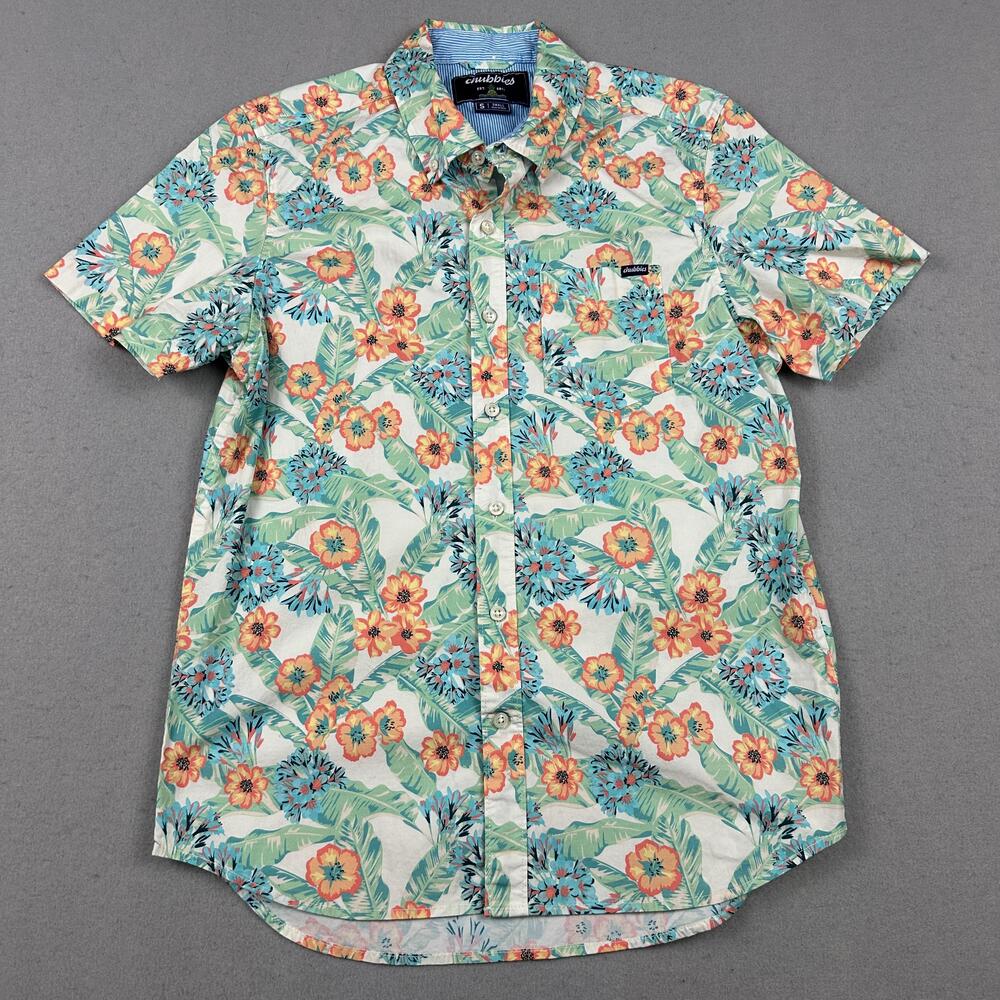 Chubbies Shirt Men Small Multicolor Floral Hawaiian Aloha Short Sleeve Button S